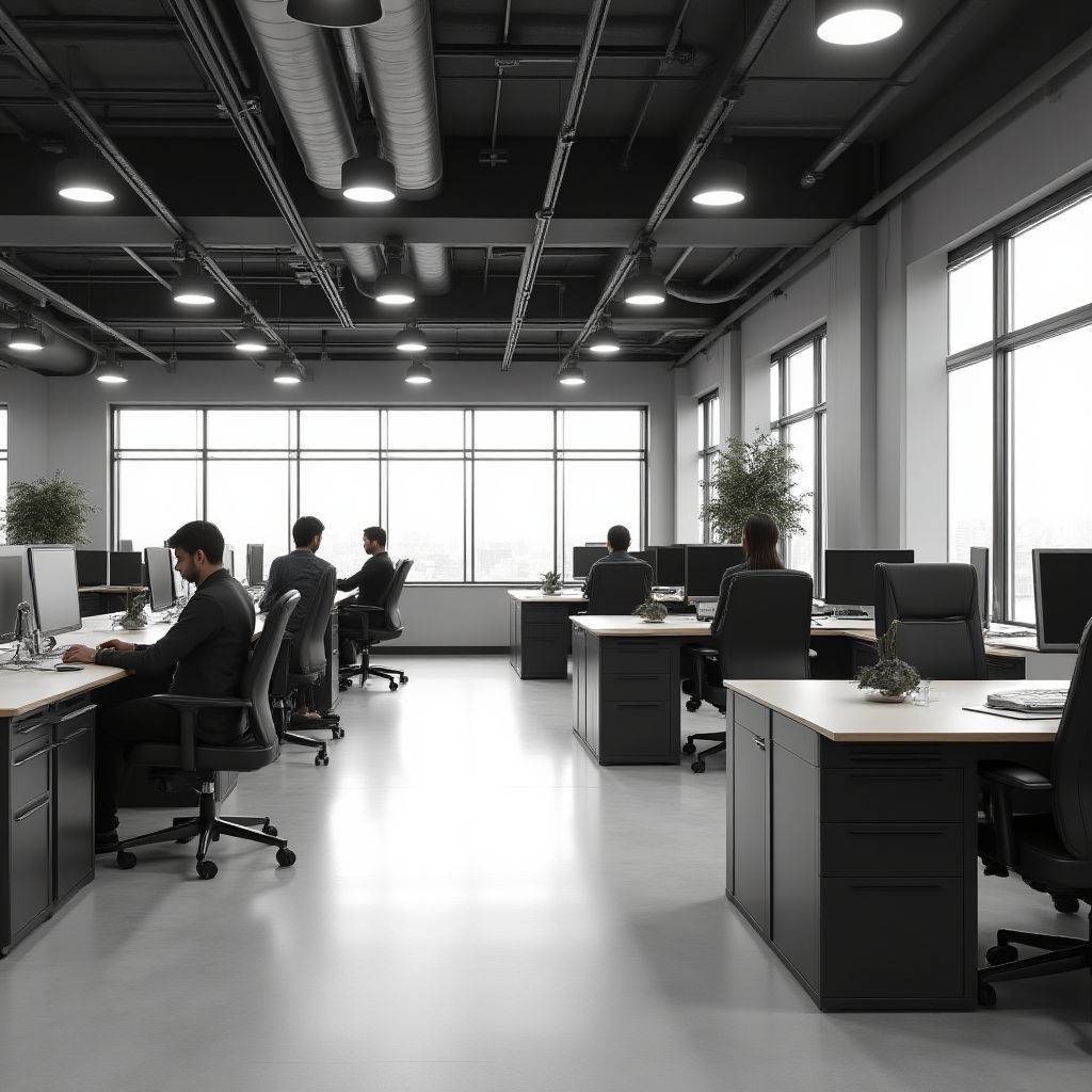 Biroul NeuVision cu spațiu deschis de lucru